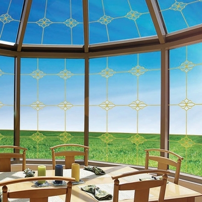 Insulated Glass Double Glazing Windows and Doors with Georgian Bar Gold Accessories