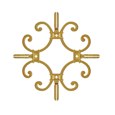 Simple Style Plastic Internal Georgian Glass Window with Decorative Golden Accessories